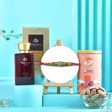Read more about the article Special Antique Rakhi with Almond and Yardley perfume