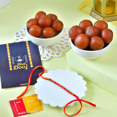 Read more about the article Bhaidooj Thread with Gulab Jamun Sweet