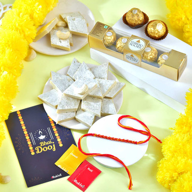 Read more about the article Kaju Katli with Rocher Chocolate Gift for Bhaidooj