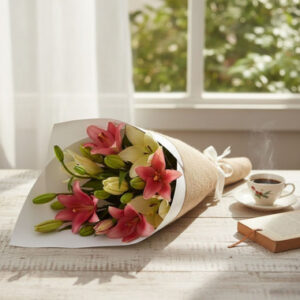 Read more about the article Elegant Lily Charm Bouquet – Rakhi.com