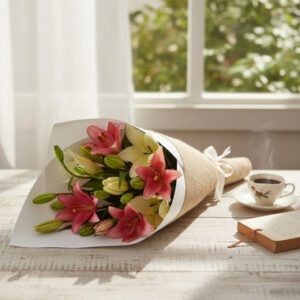 Read more about the article Elegant Lily Charm Bouquet – Rakhi.com