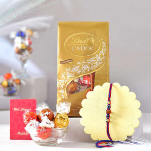 Read more about the article Rudraksha Rakhi With Lindt Chocolate