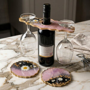Read more about the article Luxury Wine Glass Holder & 2 Coaster Set