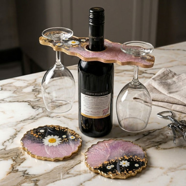 You are currently viewing Luxury Wine Glass Holder & 2 Coaster Set