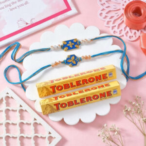 Read more about the article Set of 2 Bhai Rakhi with Toblerone Chocolates