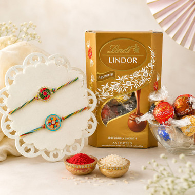 Read more about the article Two Rakhi Set With Lindt Assorted Chocolates