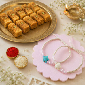 Read more about the article Turtle Rakhi Pair with Milk Cake Sweet