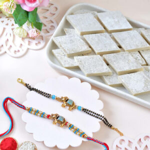 Read more about the article Royal Elephant Rakhi & Bracelet Combo with Kaju Katli