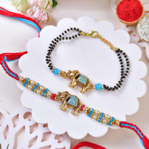Read more about the article Royal Elephant Rakhi & Bracelet Combo Set