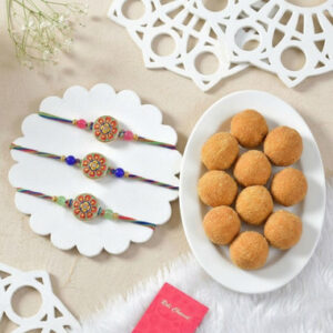 Read more about the article Buy Set Of 3 Punjabi Style Rakhi Online To NewZealand