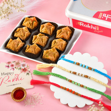 You are currently viewing Royal Rakhi Set with Baklawa Sweet
