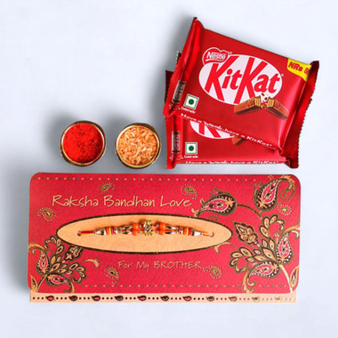 Read more about the article Blue and pink floral design Rakhi With Dry Fruits